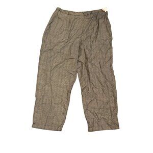Coldwater Creek Plaid Womens Pants Plus Size 2X Brown/Black Polyester Rayon Blen